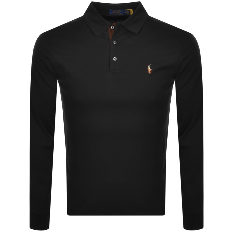 Alternative Image for ProductRalph Lauren Long Sleeved Polo T Shirt Black1